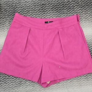 7 For All Mankind Solid Pink Faux Leather Shorts Womens Size Large
